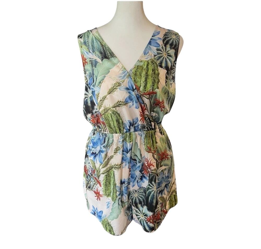 Minkpink Womens Boho Cactus Desert Print Romper Sleeveless Lightweight Summer M
